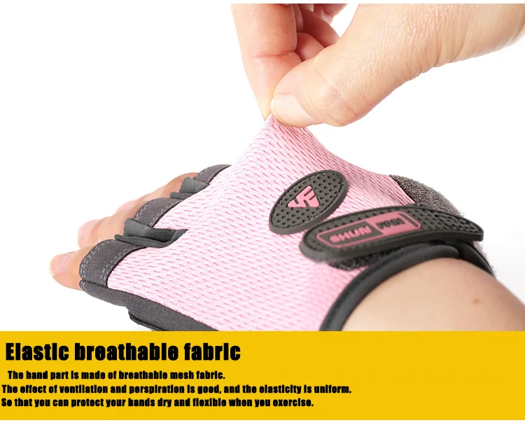 Chinese Supply Soft Half Finger Anti Slip Gloves Outdoor Sports Bicycle Gloves Breathable Gym Gloves Women