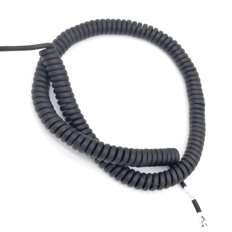Cat5e Cu 28AWG FTP PE insulation TPU jacket Cable coiled Lenght 63cm without  connector Spiral Cable