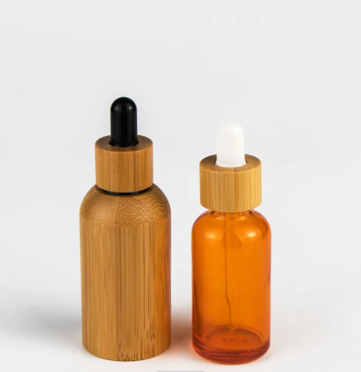 13/415 Medicine Screw 10Ml Pipette Teat Plastic Bamboo Jars Sets Dropper Oil Glass Inner
