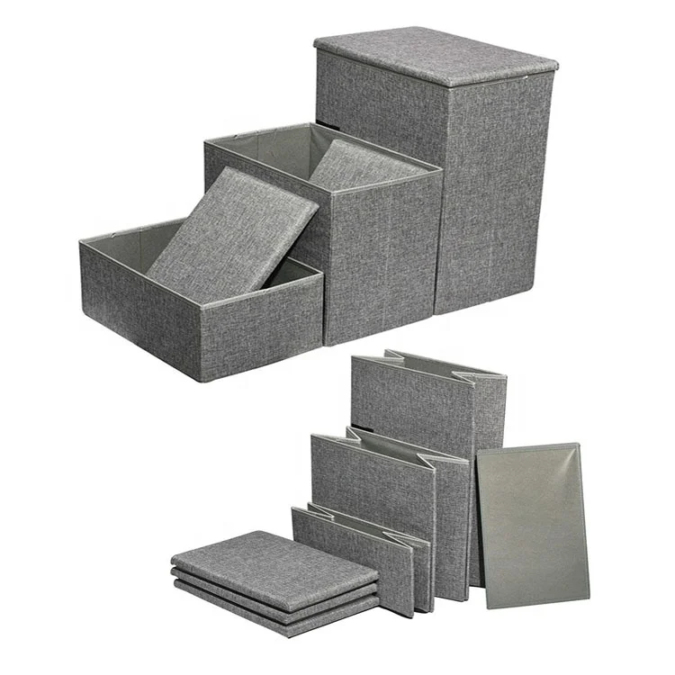 Dog Stairs, Dog Steps for High Beds, Foldable Pet Stairs for Small Medium or Large Dogs Puppy with Storage for Bed and Couch