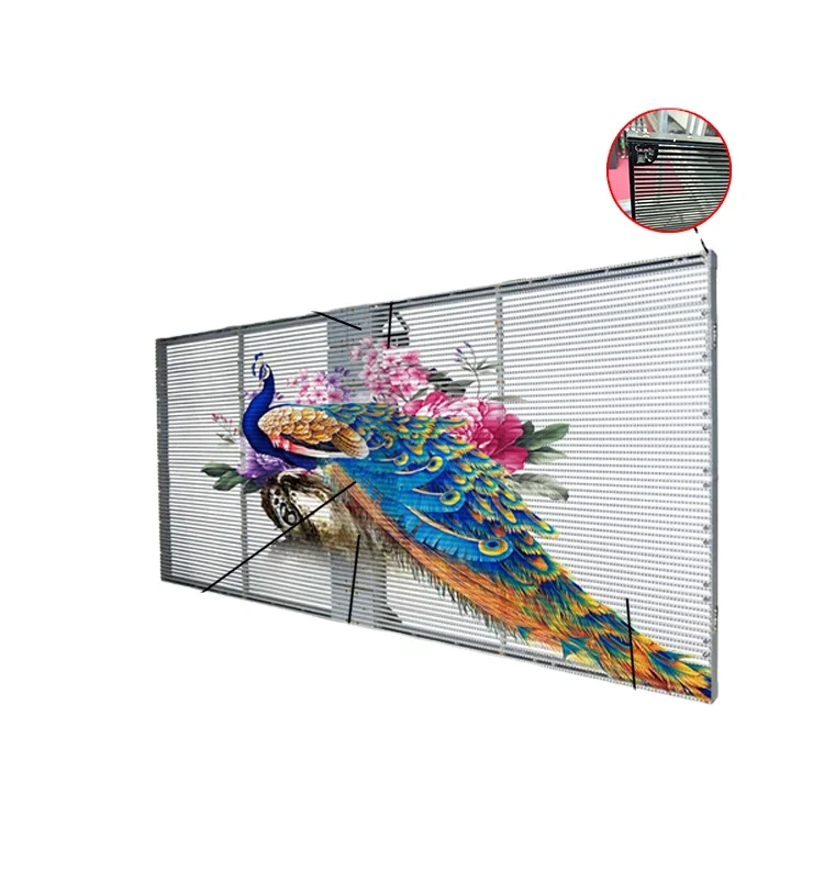 Factory Directly Sell P3.91 Led Transparent Screen Glass Window Advertising Interior Led Transparent Display Screen