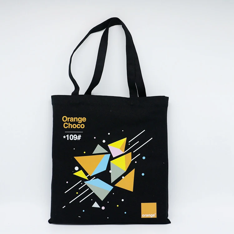 High Quality Canvas Tote Bag Canvas Tote Bag Black Handle Canvas Bag Custom Print Promotional