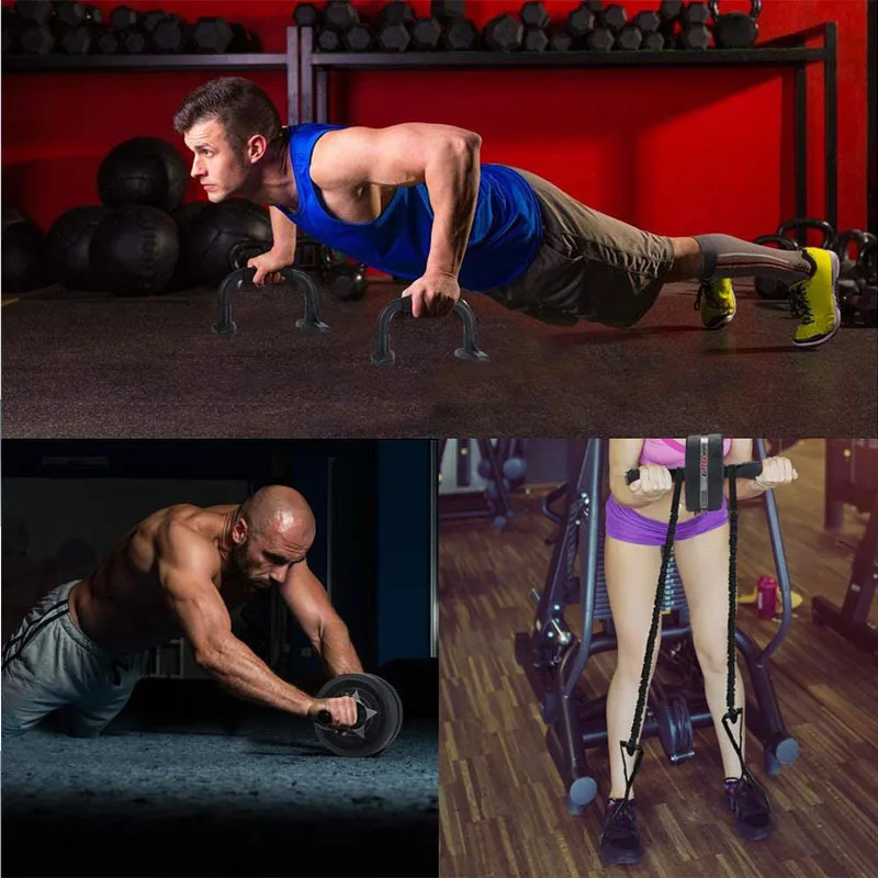 New Home Outdoors Abdominal Wheel Sets Sit-Ups Assistant Motion Gym Muscle Belly Roller