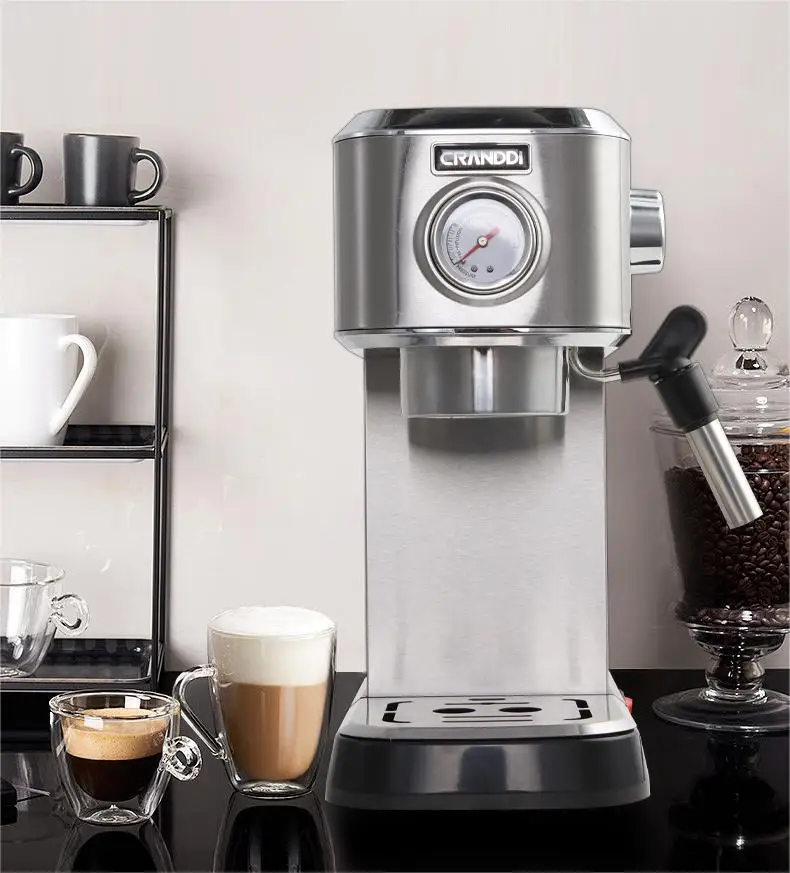 Бытовая электрическая полуавтоматическая кофемашина Expresso из нержавеющей стали с питальным насосом 15 бар