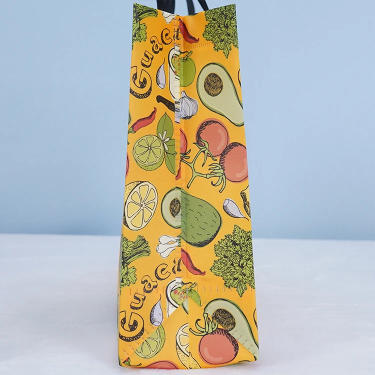 Laminated spunbound pp non woven grocery bag polypropylene spunbond handle reusable custom print nonwoven tote shopping bag