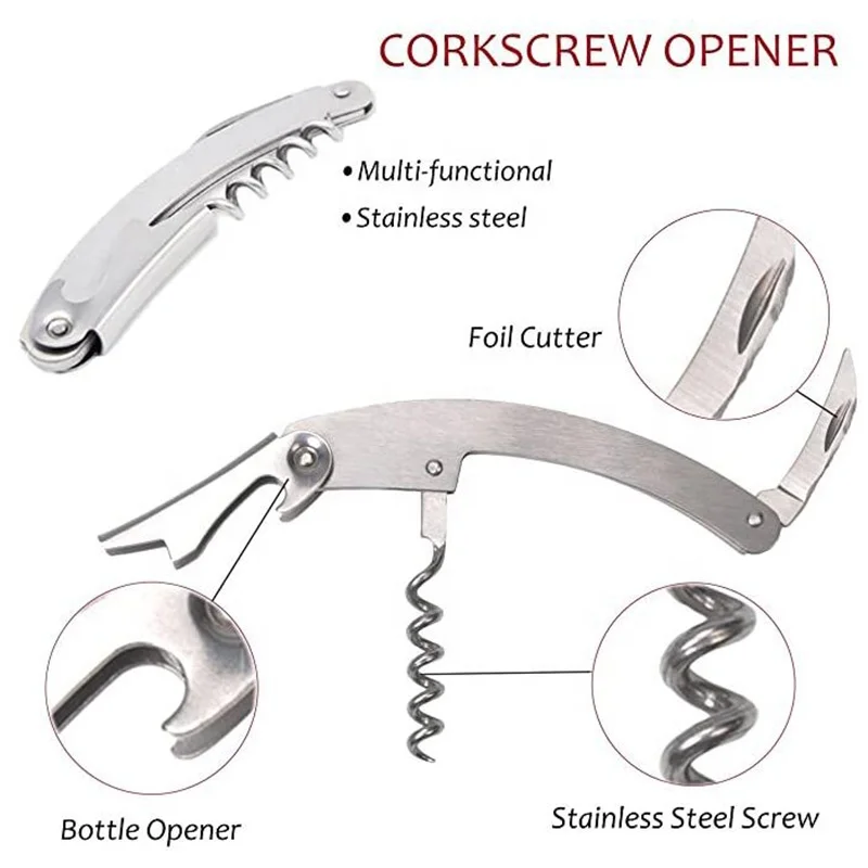 5 Pieces Wine Tool Set Bottle Shaped Gift Sets Wine Opener Set