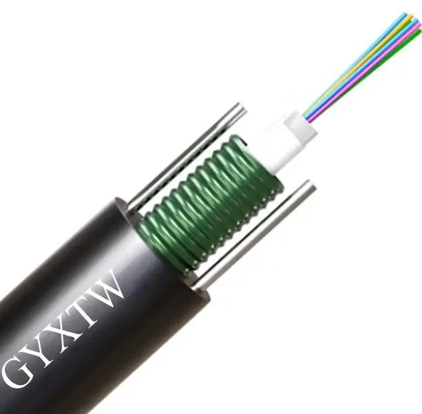 2000M per rull GYXTW-4B1 4Cores 9/125 Single Mode Outdoor Armoured GYXTW FTTH Fiber Optic Cable