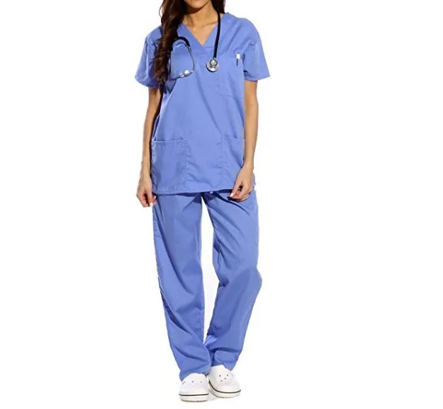 Hospital Nurses Carers Therapist Medical Nurses Doctors Uniform Pants+Tops Hospital Uniforms