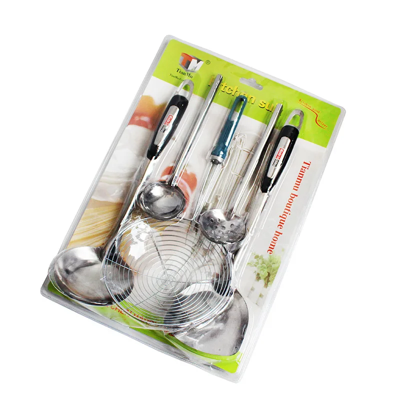 Popular OEM Plastic Cooking Utensil Sets Hot Sale 5PCS Heat Resistant Flexible Eco-friendly Reusable Kitchen Cooking Ware Set