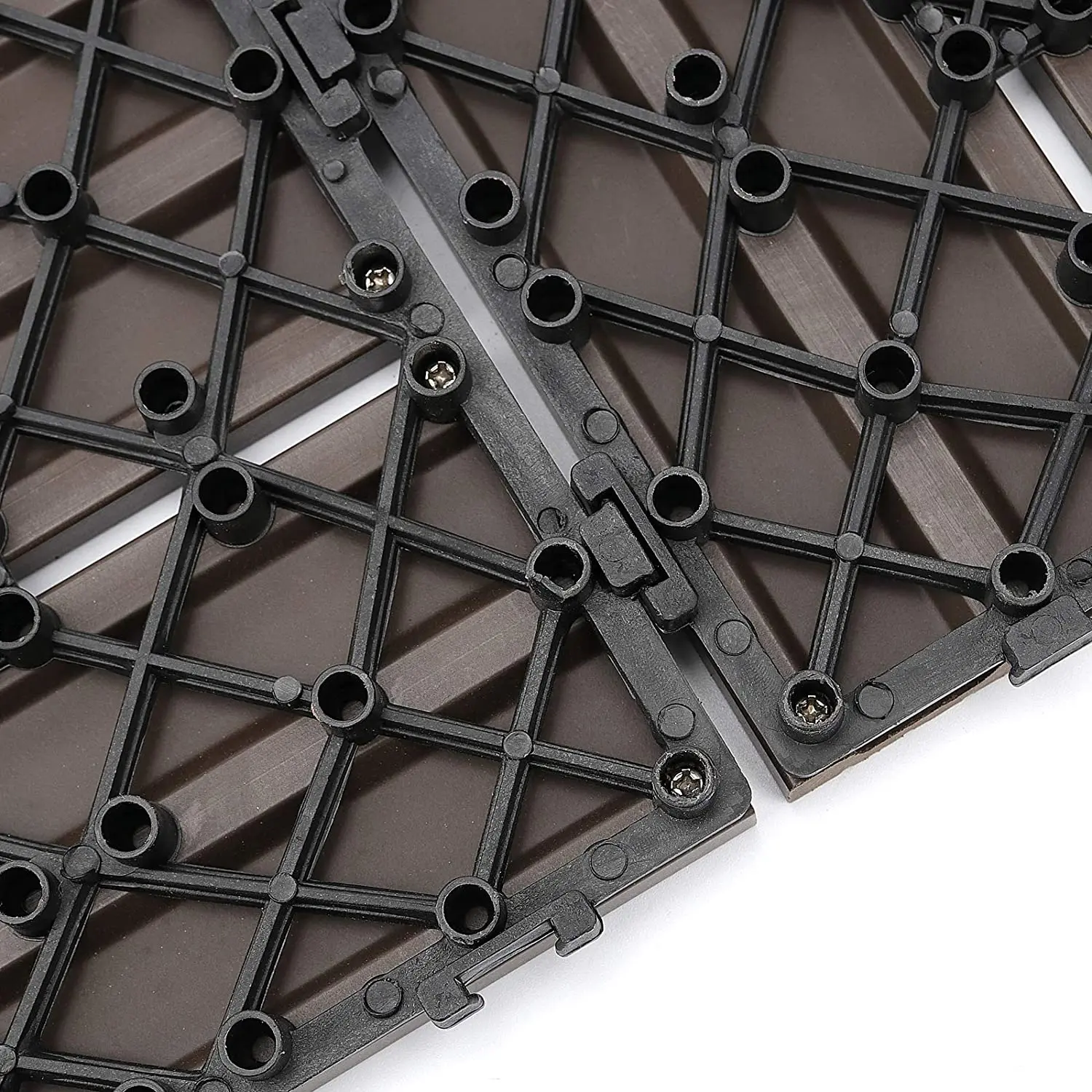 Composite Floor Patio Garden Swimming Pool Balcony Piso Walkway Roof Tiles WPC Board Interlocking Deck Tiles DIY Wood Plastic