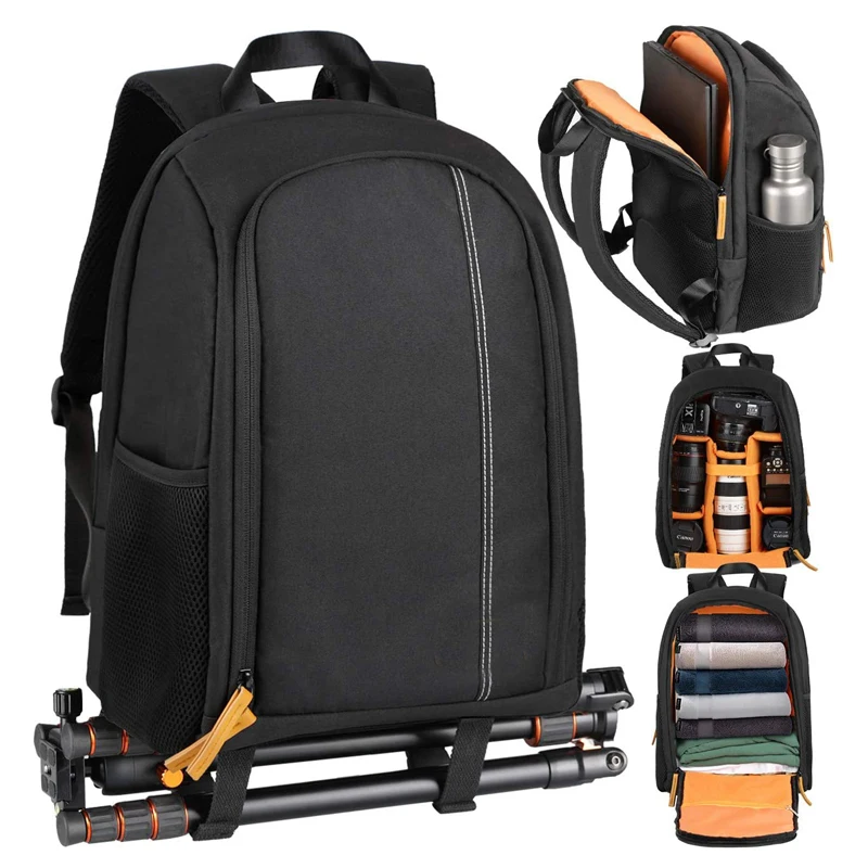 Multi-functional Camera Backpack Waterproof Camera Bag Large Capacity Camera Case with 15 Inch Laptop Compartment