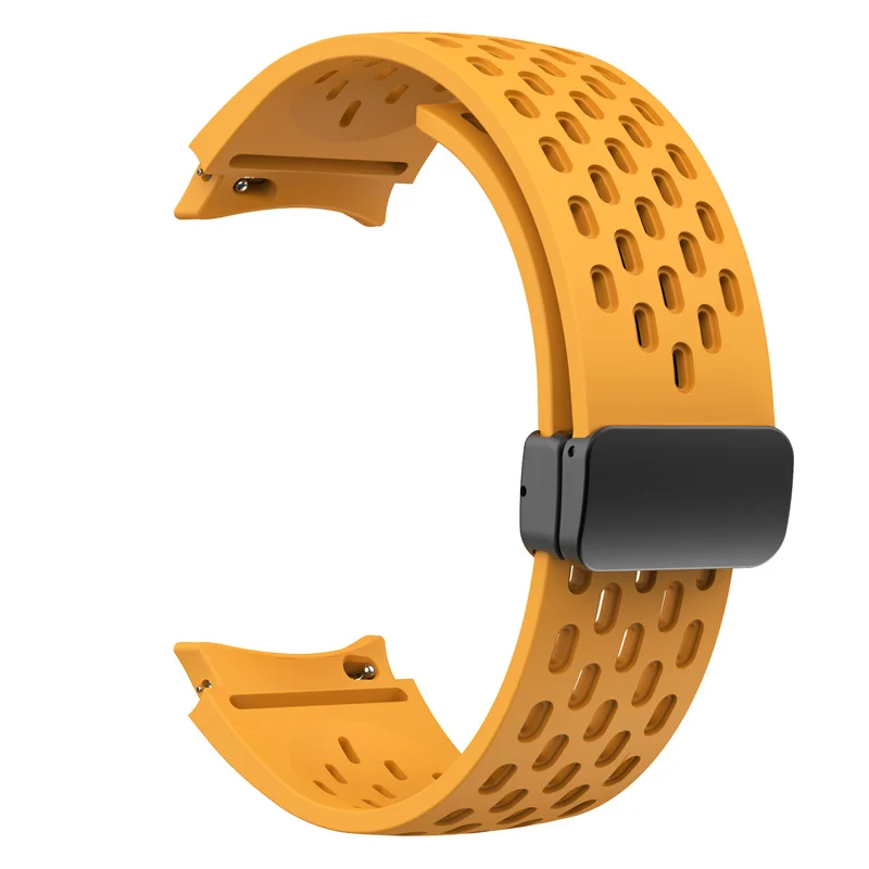 No Gap Folding Magnetic Silicone Strap for Samsung Galaxy Watch 6 43mm 47mm / Galaxy Watch 4 /Watch 5 / 5Pro 45mm Mesh Wristband