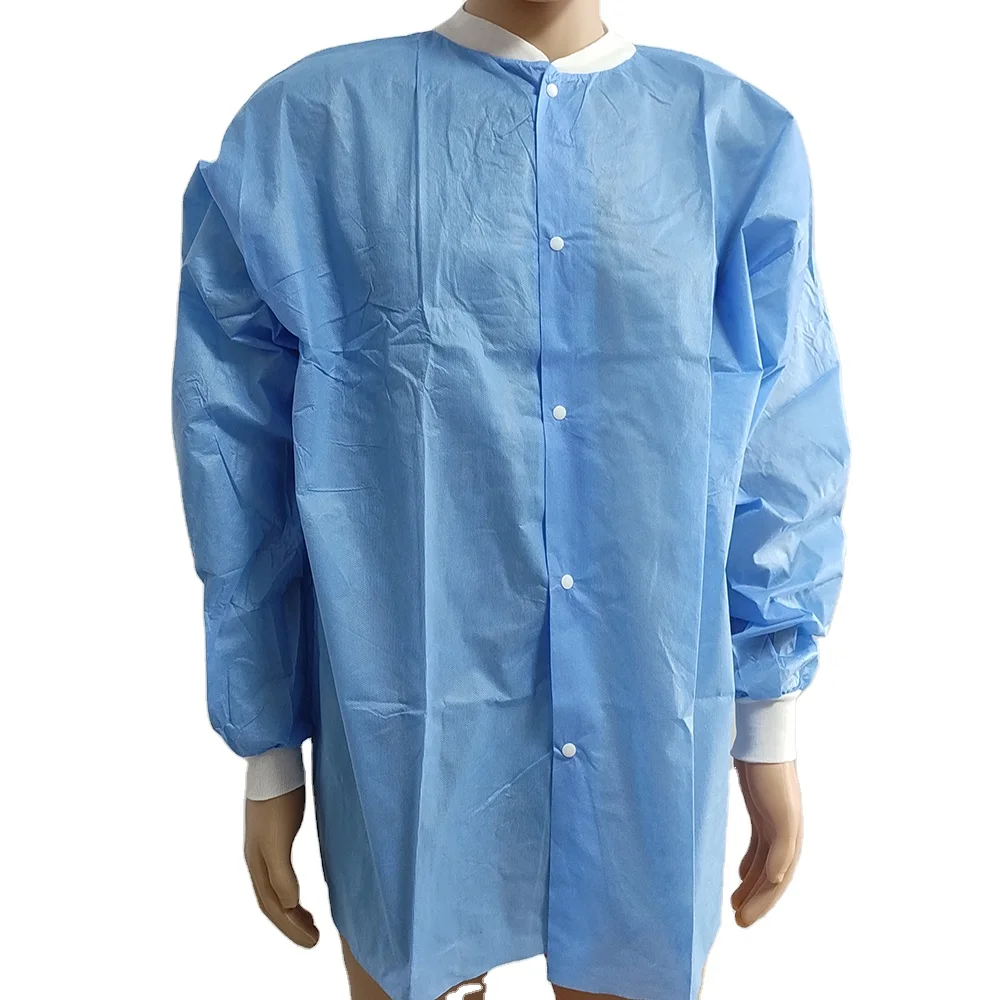 Medical Disposable Isolation Gown Multi Pocket Utility Lab Coat Treatment Clothing