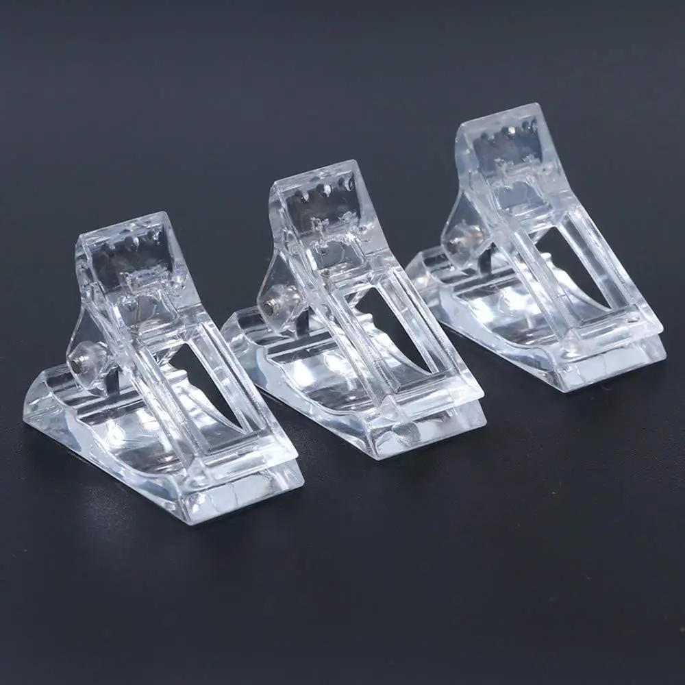 Poly Gel Quick Building Nail Tips Clip Plastic Transparent Finger Extension Builder Finger Extension Clip Nail Tips Clips DIY Ma