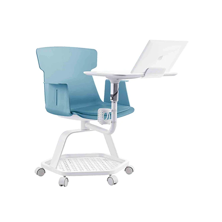 Training leisure furniture movable with writing board   plastic modern chair