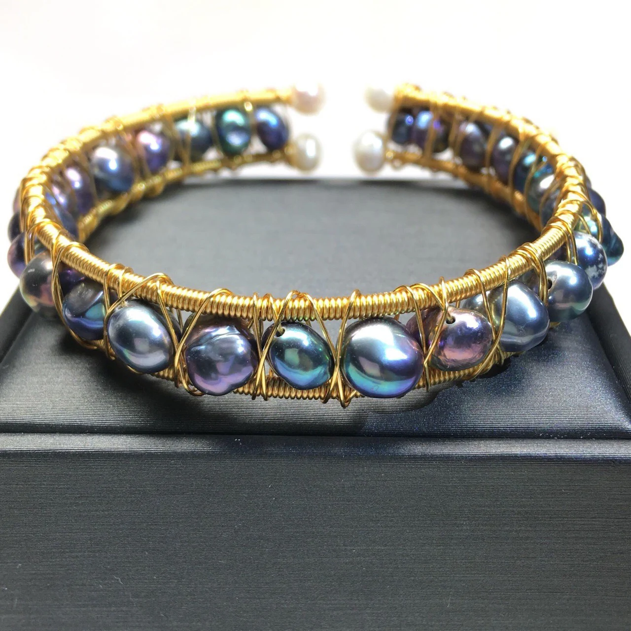 Оптовая продажа 14k позолоченный регулируемый браслет с жемчугом барокко для девочек