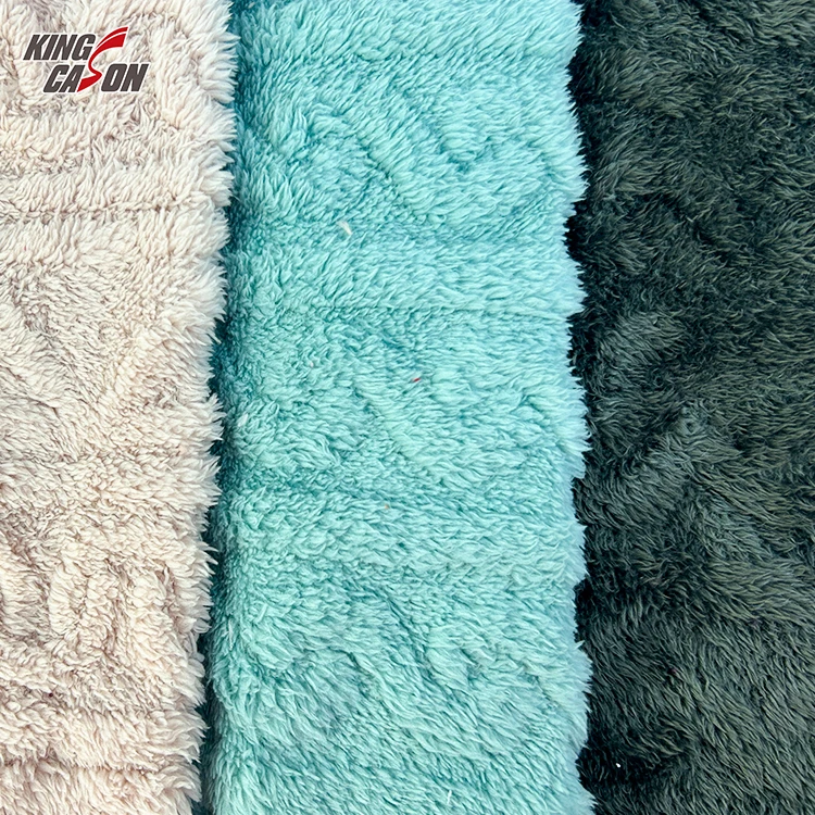 KINGCASON Factory Wholesale Good Hand-feeling two-sided Jacquard Shu Velvet Sherpa For Home Textiles Clothing
