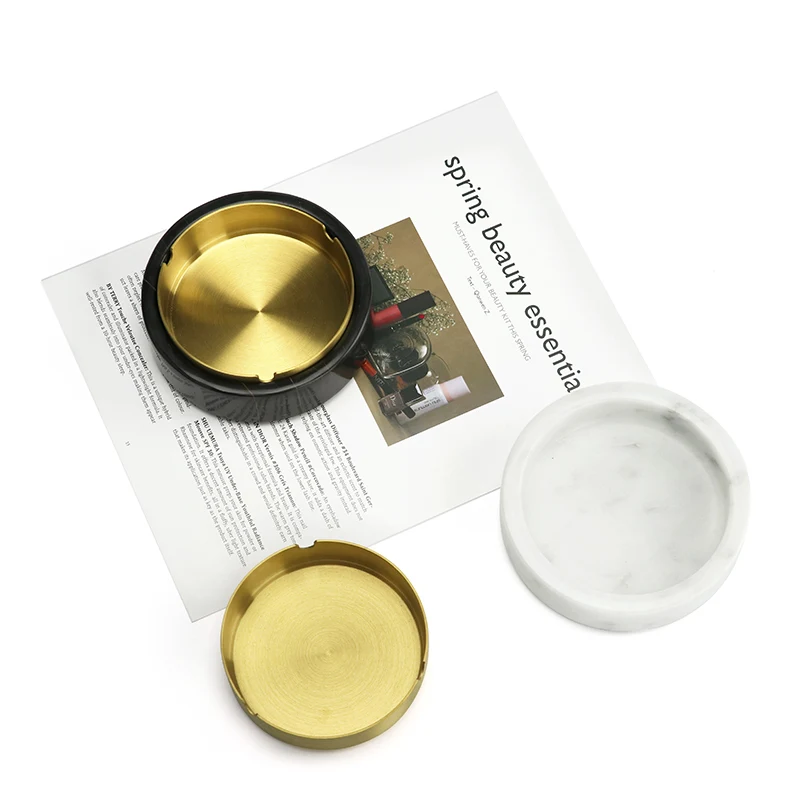 stonekocc Brand Creative And Personalized Trend Luxurious European Style High-end Marble Decorative Decorations Office Ashtrays