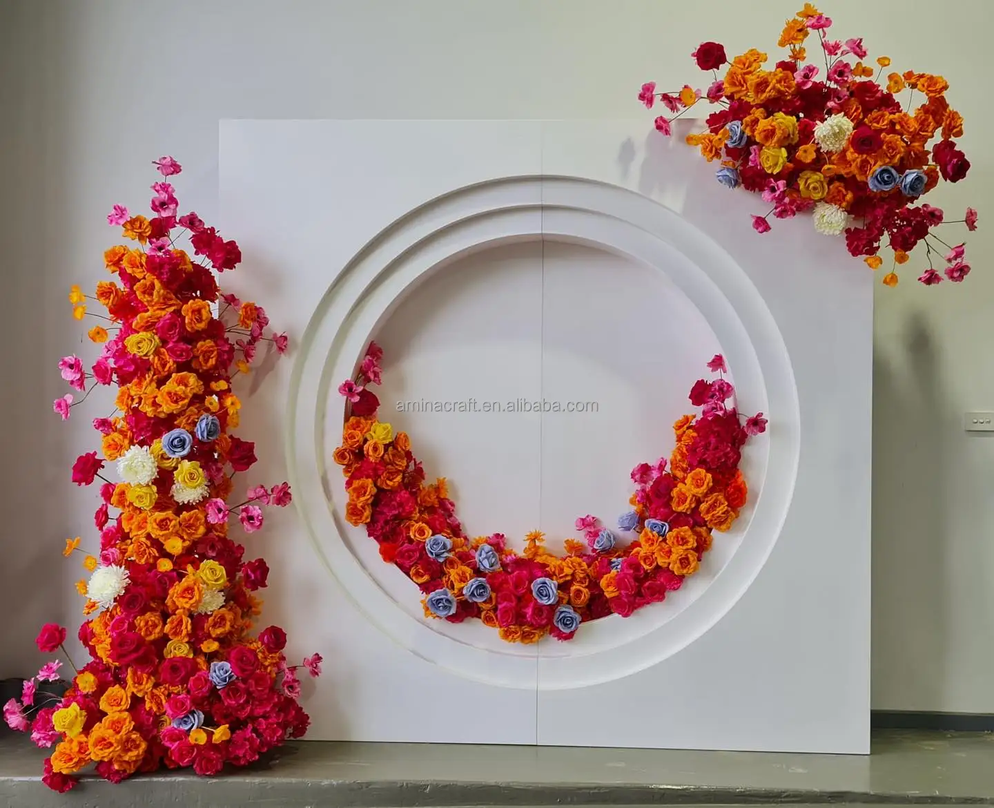 Amina Craft customized white wedding PVC stage backdrop arch for party decoration