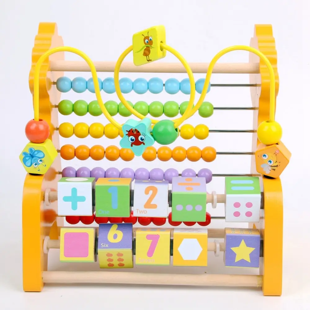 Wooden Montessori Math Toys Multifunction Abacus Toys Around Beads Early Learn Teaching Aids Educational Toys For Children Gift