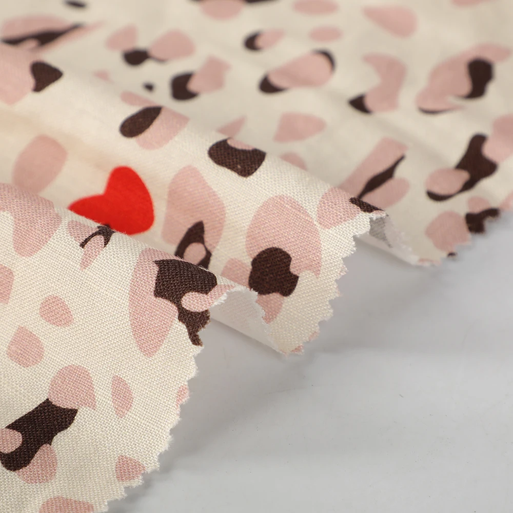 Factory Wholesale custom print speckled pattern fabric Comfortable and breathable 55%linen 45%viscose for womens clothing