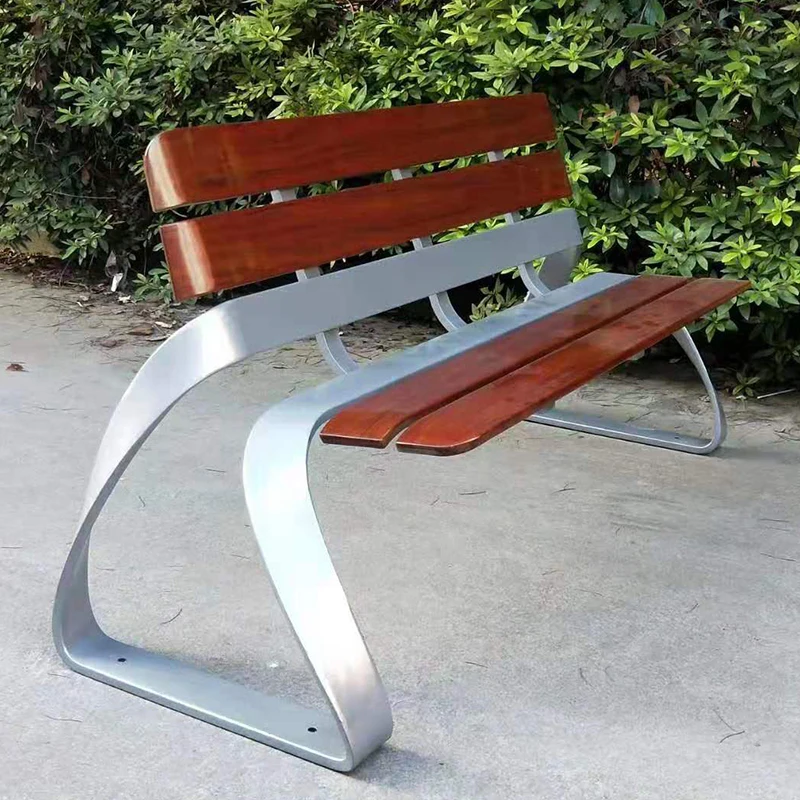 Cast iron garden bench furniture  Outdoor aluminumFrame  morden  park  chair with armrest