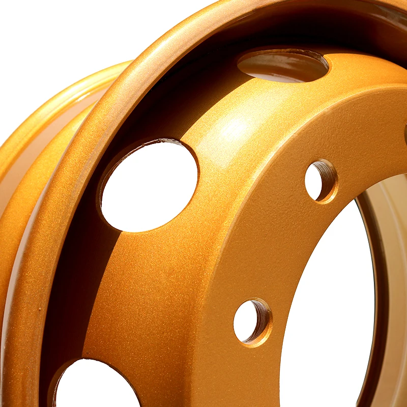 22.5X6.75/7.50/8.25/9.00/9.75 Good quality of steel galvanized trailer wheels TUBELESS STEEL WHEELS