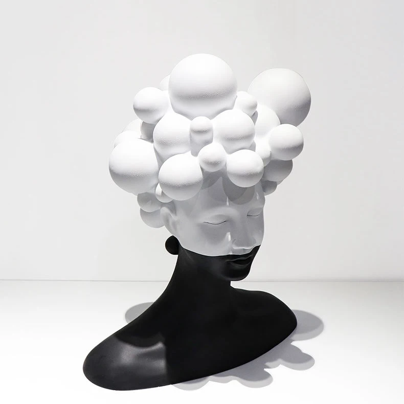 Mysterious Woman Statue Resin Lady Head Sculpture Art Home Resin Crafts Accessories