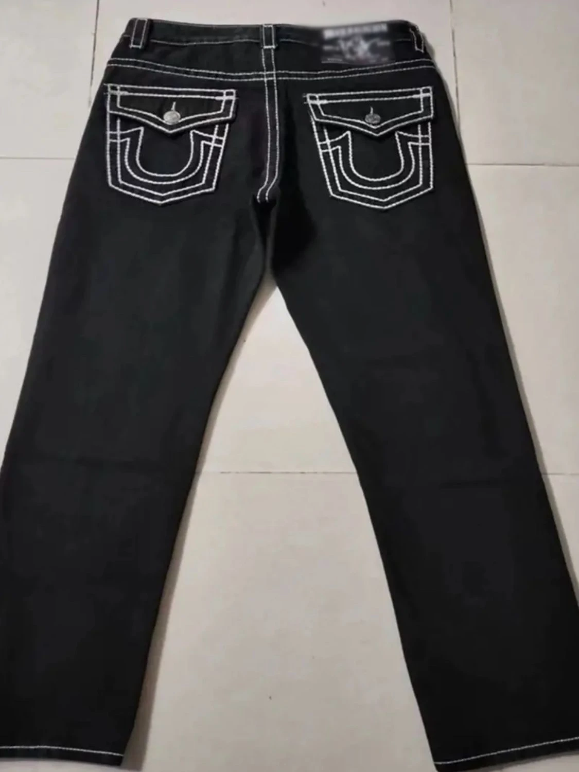 Wholesale designer brand clothing washed high waist black denim pants high quality fashion jeans for women