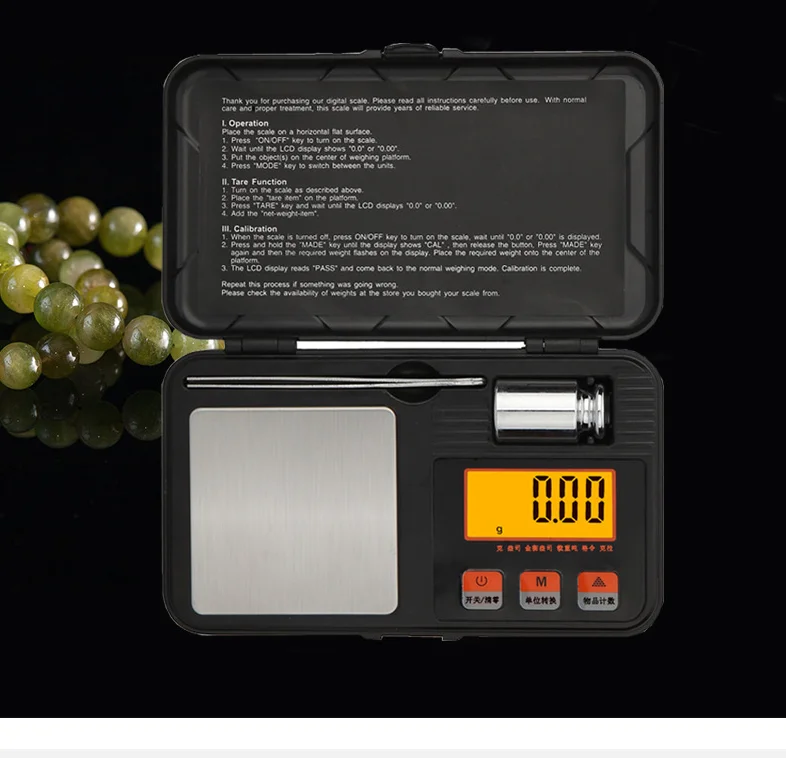 Factory sell 200g/0.01g high accurate sensor backlight LCD display mini pocket jewelry scale