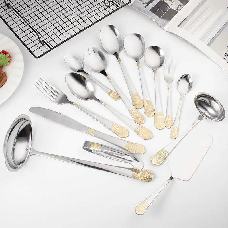 Hot-selling 72pcs Flatware Sets Stainless Steel Silver 24K Cutlery Set with Wooden Box