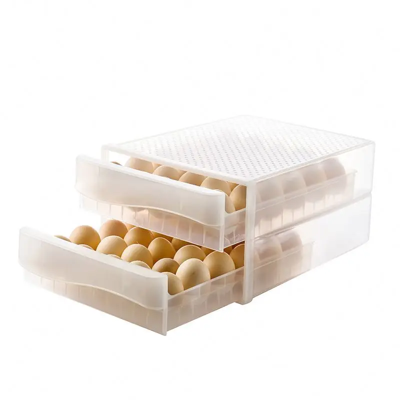 High Quality Food Grade Portable Household Plastic Organizer Case Holder Box Fridge Freezer 30 Eggs Container Storage Boxes