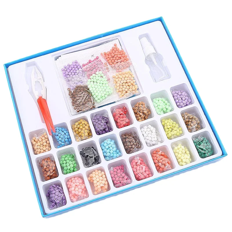 Creative Educational Diy Water Sticky Beads Art Crafts Toys  Colorful Water Spray Fuse Beads Set For Kids