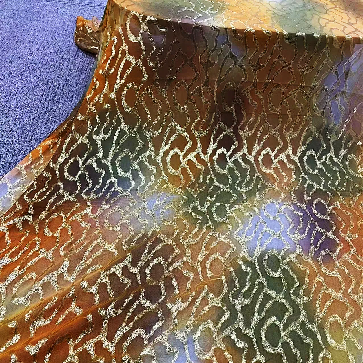 2022 г. Новое поступление Высококачественная шелковая шифоновая ткань из чистого шелка Gabasa с золотистым металлическим покрытием сомалийский Дирак и гарбаса