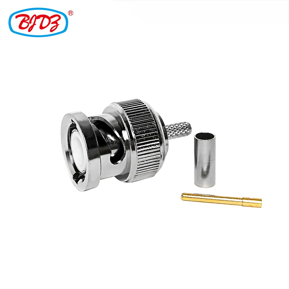 Factory supply bnc male crimp crimpers rg174 rg178 lmr100 BT3002  rf coaxial cable connector in stock ROHS BNC