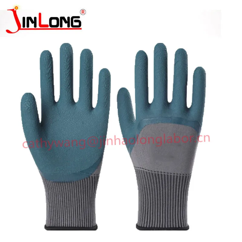 high quality 13 pin latex Tyre rubber coated Latex foam safety gloves for Garden Construction