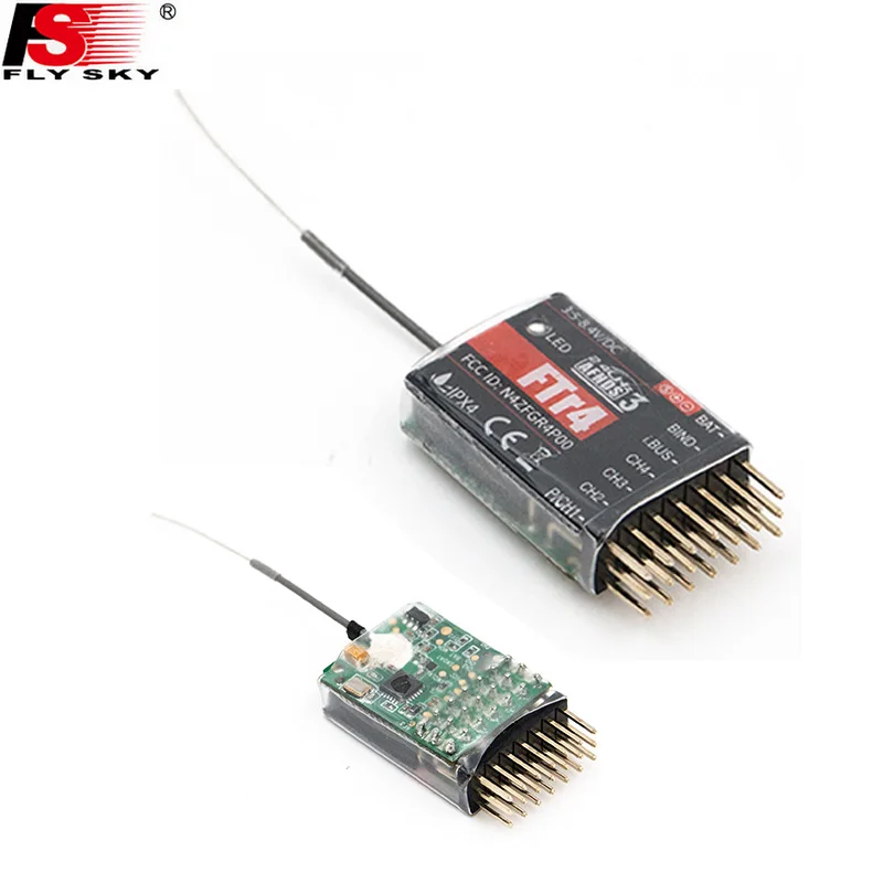 FlySky FTr4 2 4 ГГц 4CH AFHDS 3 RC ресивер для flysky NB4 PL18 Дрон с неподвижными крыльями детали поддерживающие PWM/PPM/I.bus/S.bus