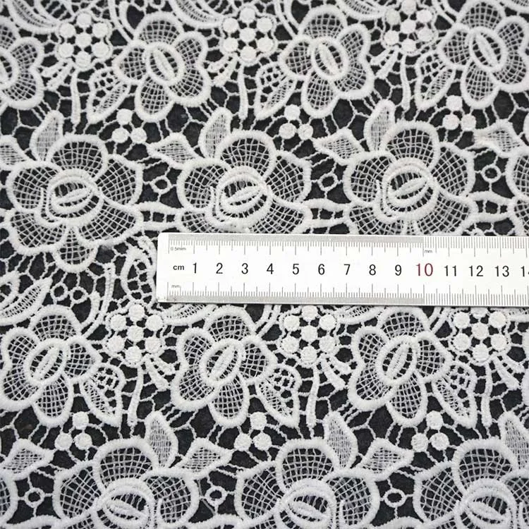 100% Cotton Crochet Lace Edging 2CM Black and White Natural Color 3d Standing Flower Fabrics
