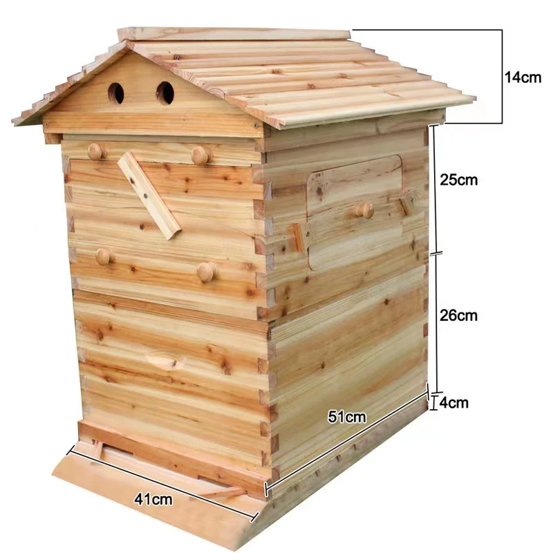 Automatic Wood Bee Hives Auto Frames Apiculture Beekeeping Equipment Tool Beehive Free Flowing Honey Nest Frame Nest Base Hive