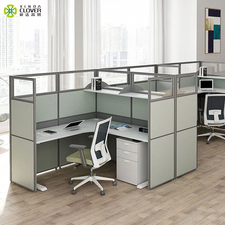 Work station desk offices furniture tables with high partition in Guangdong