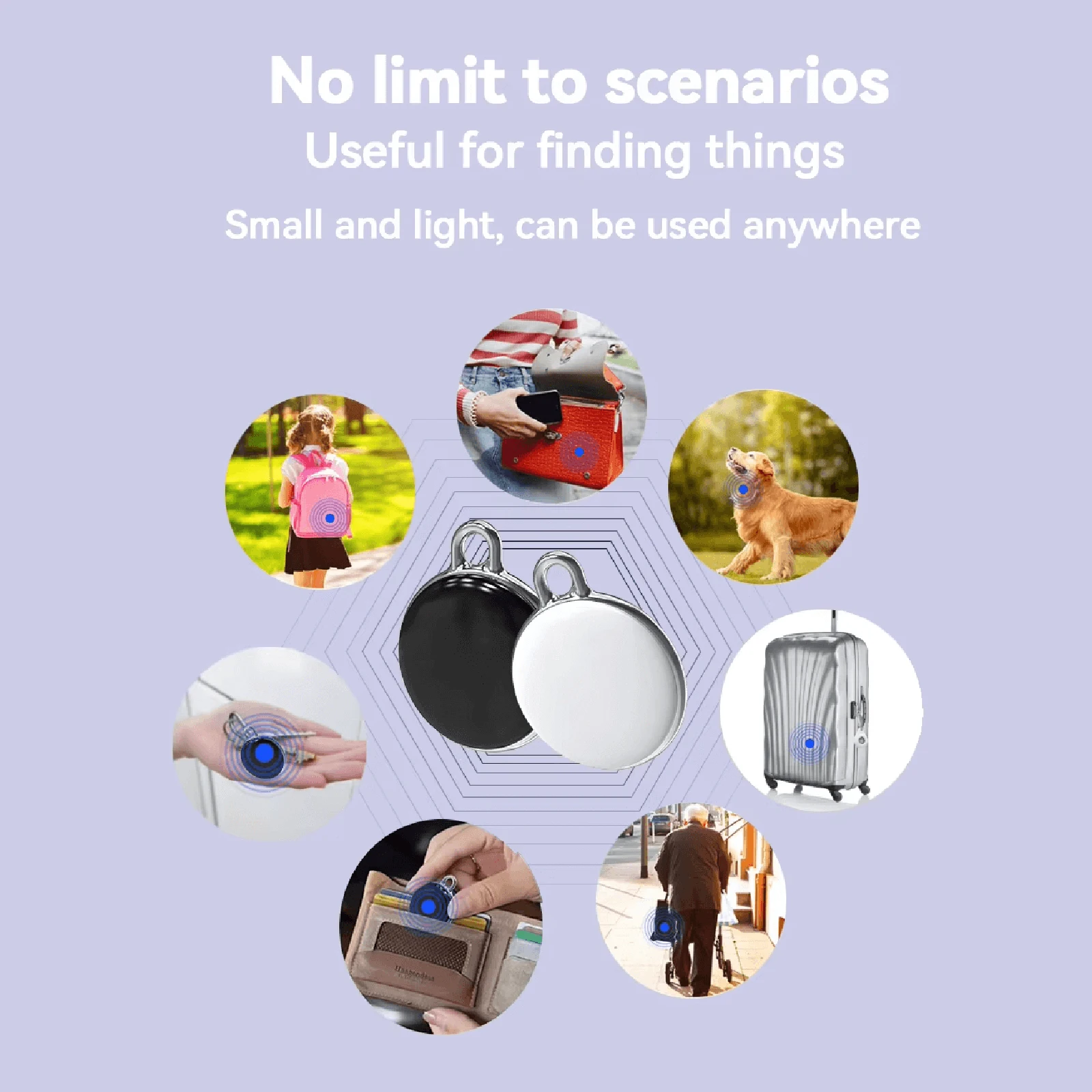 2024  F03 anti-lost No Distance Limited Pet Locator with hook Smart GPS Tracker Locator custom logo for all phones gifts