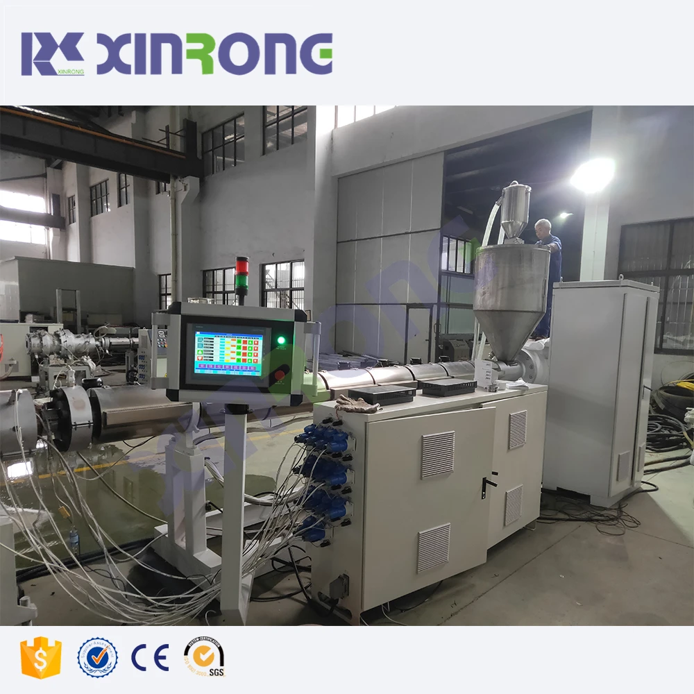 Xinrong 3000mm HDPE winding pipe extrusion line /HDPE plastic hollow wall winding spiral pipe machine
