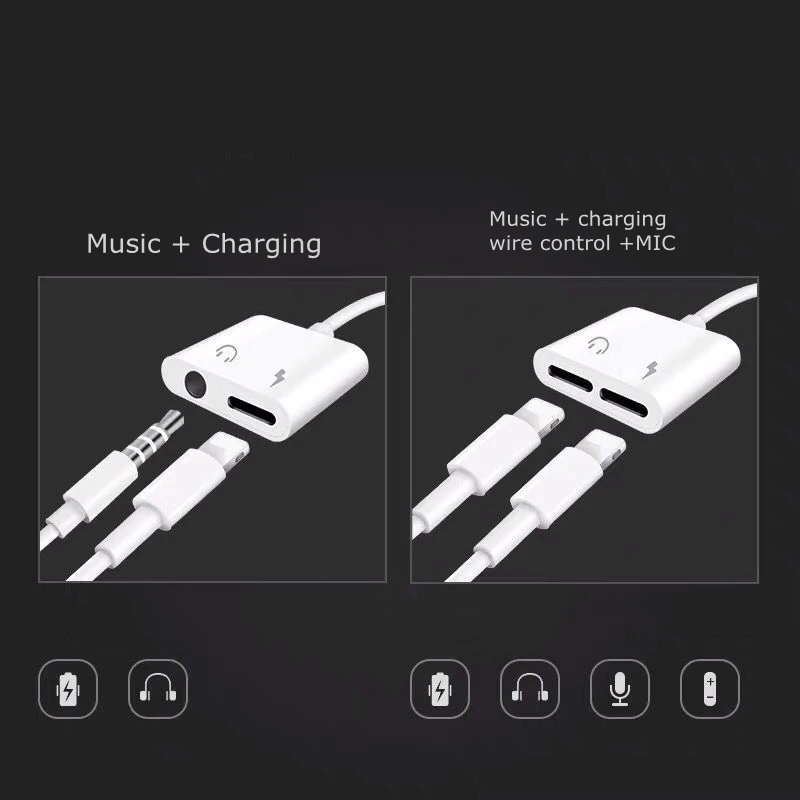  Подходящий iPad Lightning на 2 зарядка песни многофункциональный аудио адаптер