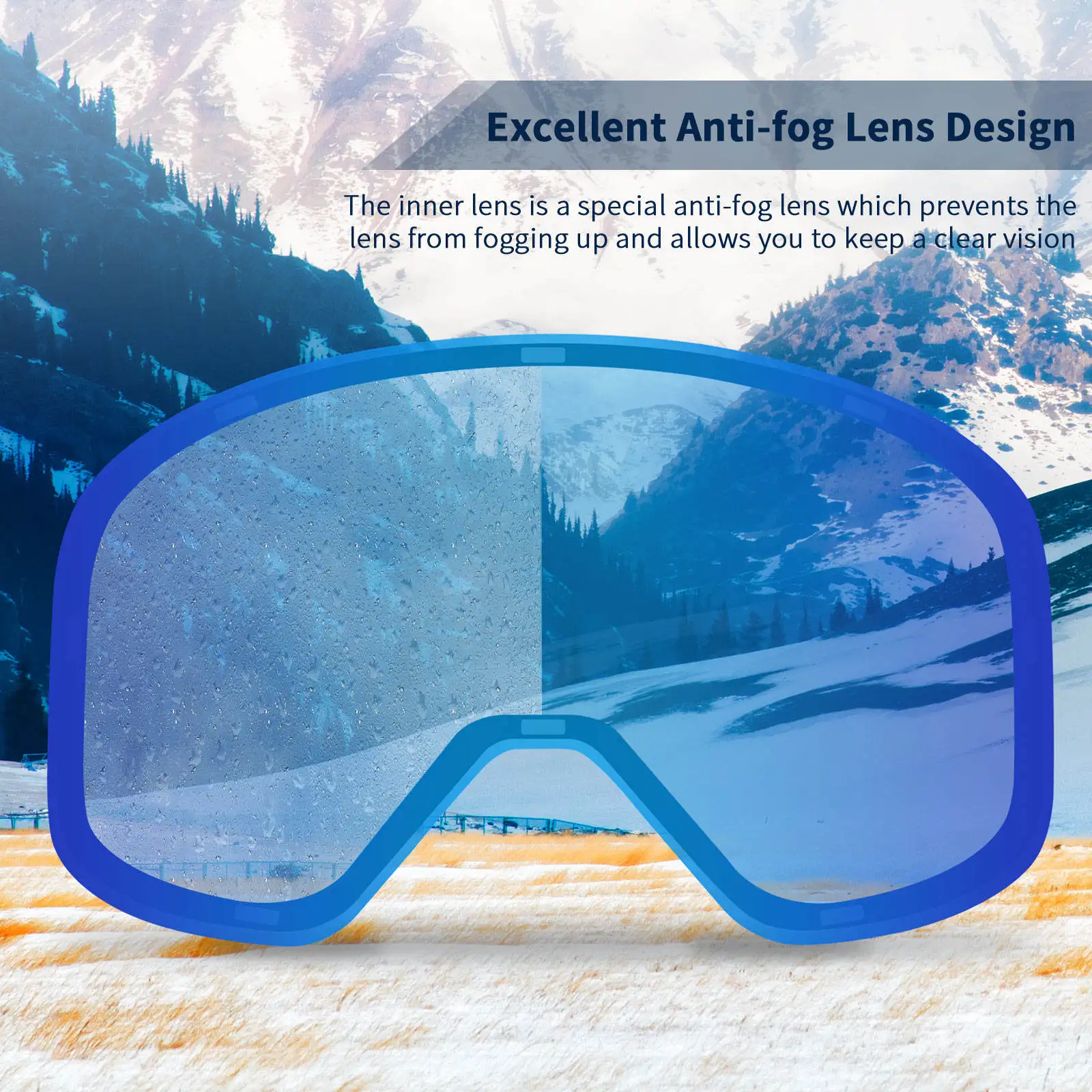 New Ski Goggles Spherical UV400 Lens Anti Ultraviolet Anti Fog Anti Scratch Ski Goggles For Teenagers Men And Women