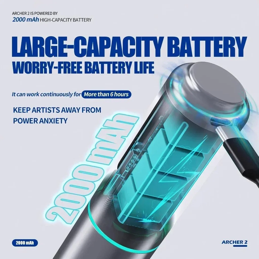 Mast Archer 2 Wireless Tattoo Machine Battery Pen Smart Screen LED Display Mcore Brushless Motor Tattoo Supply for Tattoo Artist