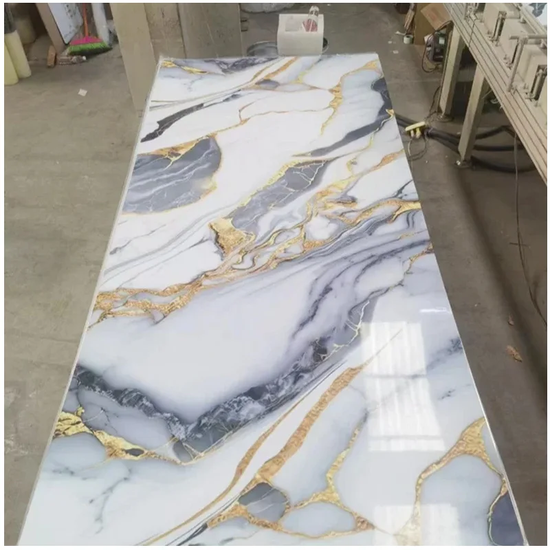 Manufacturer Supply Interior High Glossy PVC Sheet UV Coating Marble Wall Panel