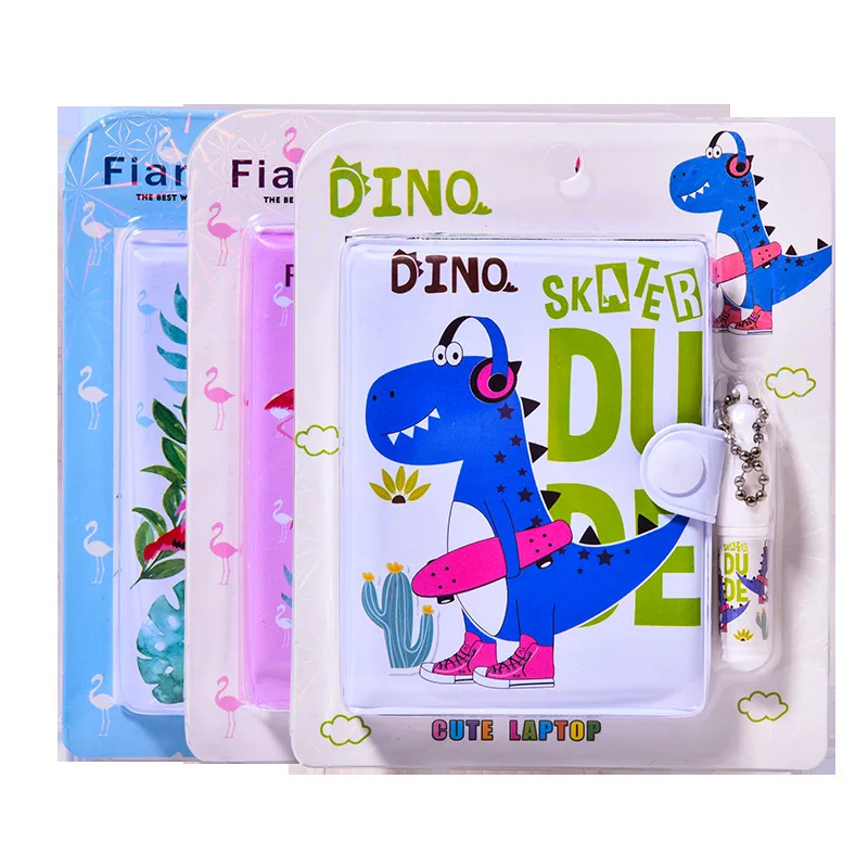 Cute cartoon dinosaur portable notebook with buckle and pen set blister card set kindergarten activities to send gifts