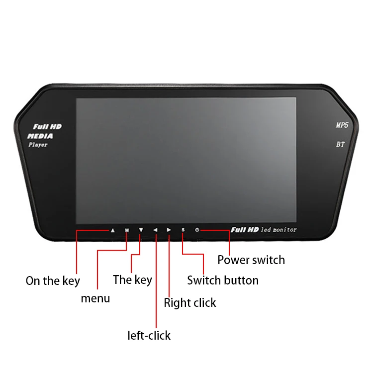 7 inch car monitor mirror link digital car standalone monitor with cameras tv