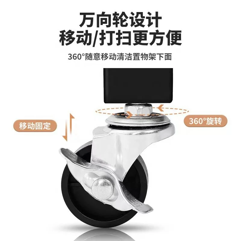 Free installation folding crevice kitchen shelves floor trolley storage living room balcony microwave oven shelves wholesale