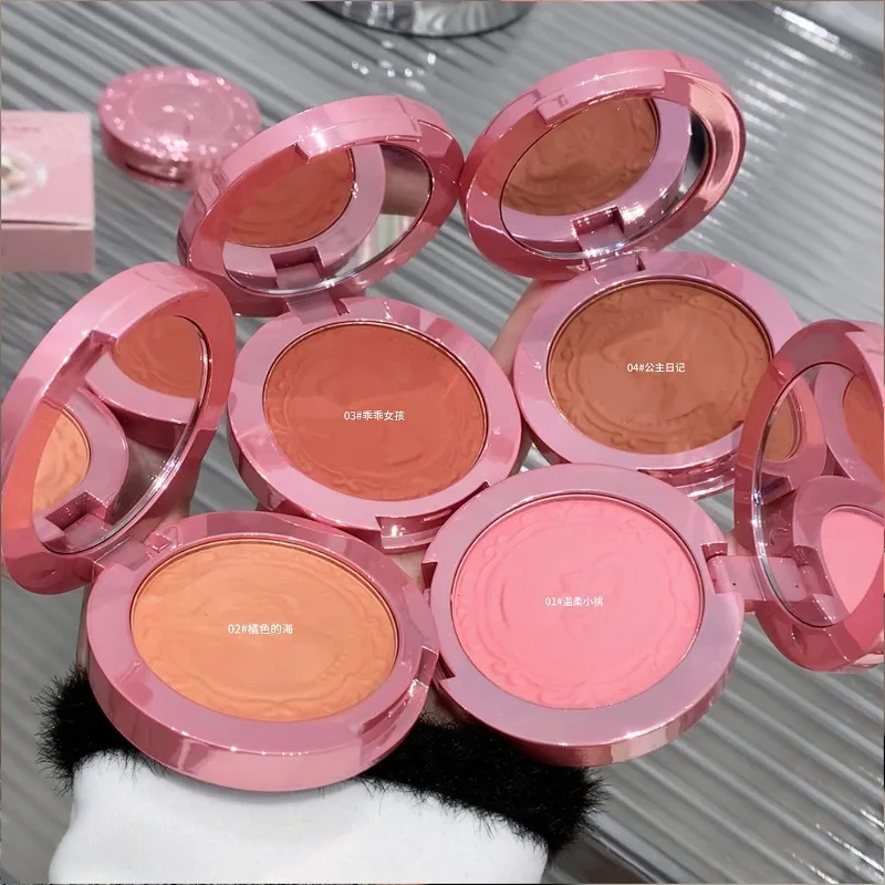 Gege Bear High Pigment Long Lasting matte shimmer face make up blush palette high pigment 3D Relief Powder Blusher
